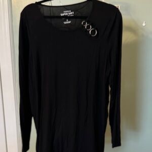 Torrid Black Long Sleeve Top with Ring Detail